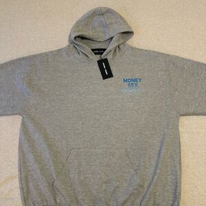 Gray Hoodie with Blue Text